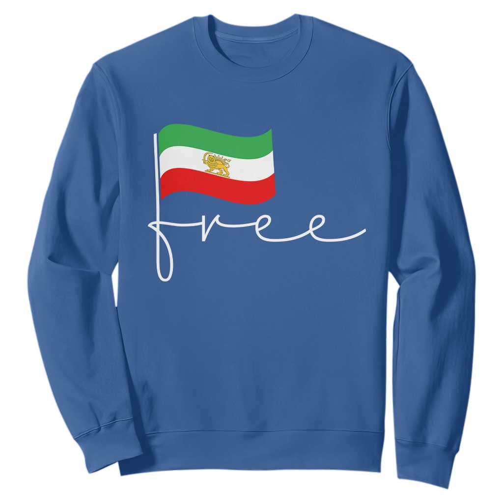Free Iran Persian Flag Sweatshirt Iranian Freedom Supporters Revolution TS02 Royal Blue Print Your Wear