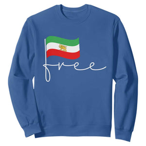 Free Iran Persian Flag Sweatshirt Iranian Freedom Supporters Revolution TS02 Royal Blue Print Your Wear
