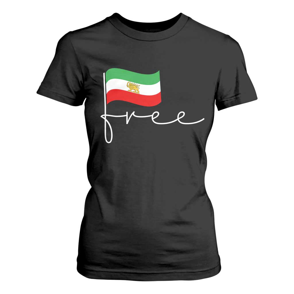 Free Iran Persian Flag T Shirt For Women Iranian Freedom Supporters Revolution TS02 Black Print Your Wear