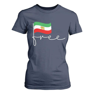 Free Iran Persian Flag T Shirt For Women Iranian Freedom Supporters Revolution TS02 Navy Print Your Wear