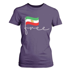 Free Iran Persian Flag T Shirt For Women Iranian Freedom Supporters Revolution TS02 Purple Print Your Wear