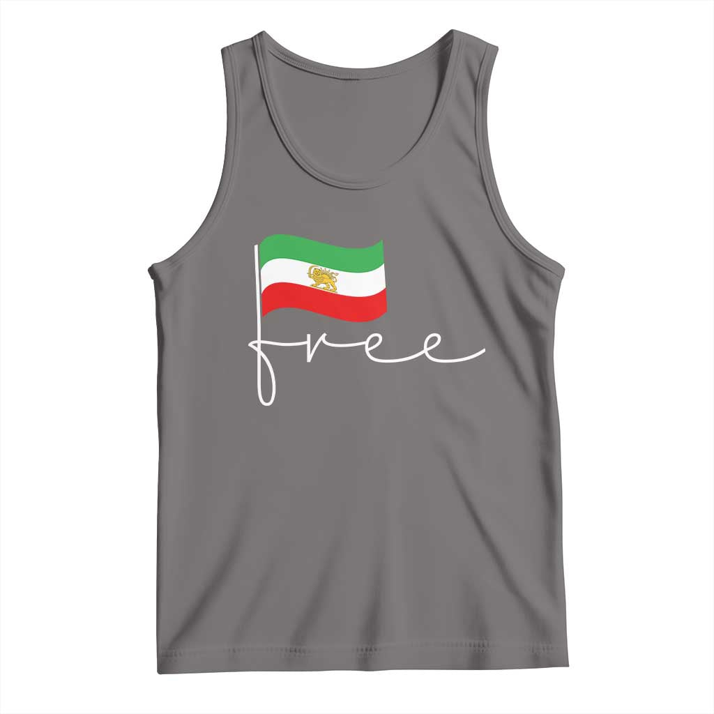 Free Iran Persian Flag Tank Top Iranian Freedom Supporters Revolution TS02 Deep Heather Print Your Wear