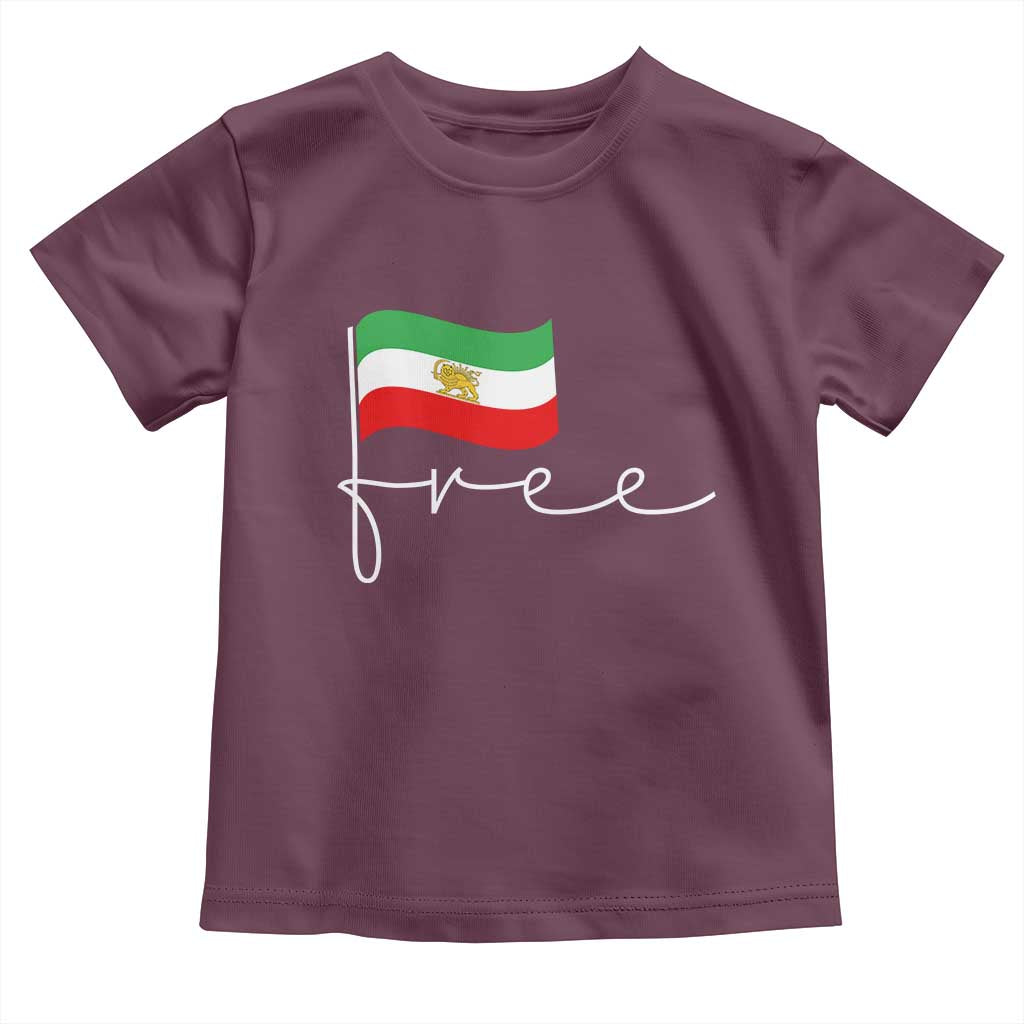 Free Iran Persian Flag Toddler T Shirt Iranian Freedom Supporters Revolution TS02 Maroon Print Your Wear