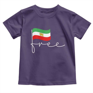 Free Iran Persian Flag Toddler T Shirt Iranian Freedom Supporters Revolution TS02 Purple Print Your Wear