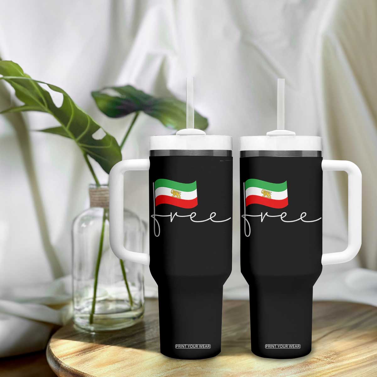 Free Iran Persian Flag Tumbler With Handle Iranian Freedom Supporters Revolution TS02 Print Your Wear