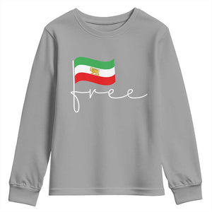 Free Iran Persian Flag Youth Sweatshirt Iranian Freedom Supporters Revolution TS02 Sport Gray Print Your Wear