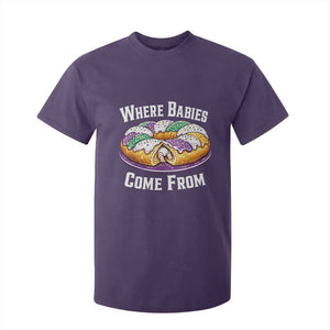 Funny Mardi Gras King Cake T Shirt For Kid Where Babies Come From Louisiana Humor TS02 Purple Print Your Wear