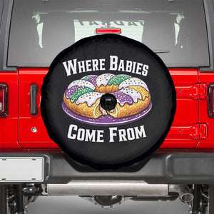 Funny Mardi Gras King Cake Spare Tire Cover Where Babies Come From Louisiana Humor TS02 Black Print Your Wear
