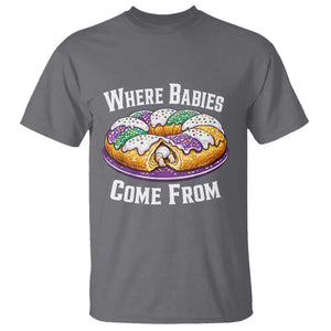 Funny Mardi Gras King Cake T Shirt Where Babies Come From Louisiana Humor TS02 Charcoal Print Your Wear