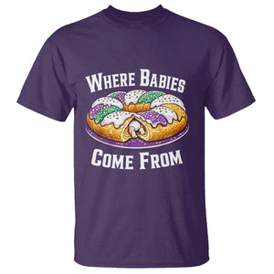 Funny Mardi Gras King Cake T Shirt Where Babies Come From Louisiana Humor TS02 Purple Print Your Wear