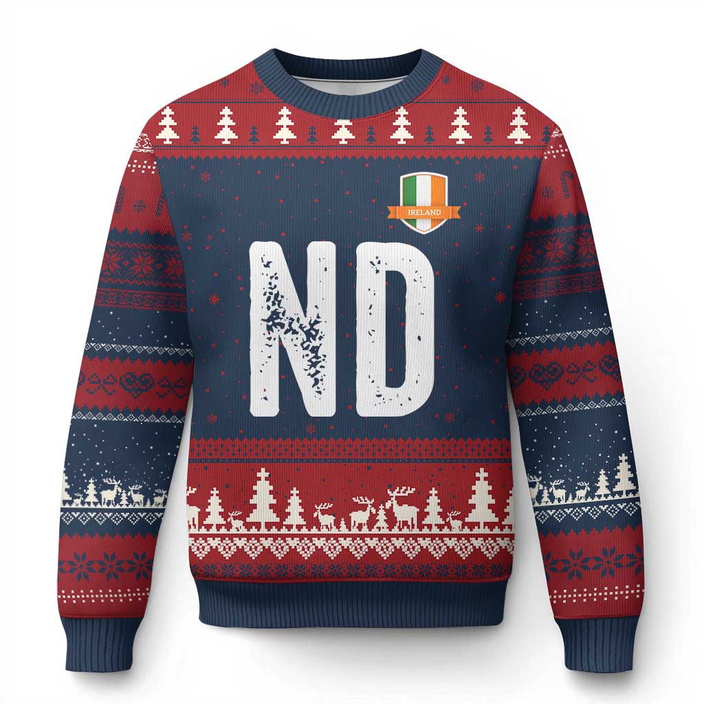 LA Ireland Matching Group Ugly Christmas Sweater Irish Pride St Patricks Day Family or Friends TS02 Navy Red Print Your Wear