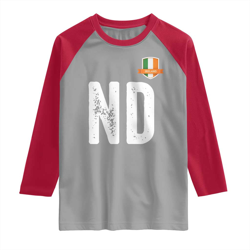LA Ireland Matching Group Raglan Shirt Irish Pride St Patricks Day Family or Friends TS02 Sport Gray Red Print Your Wear