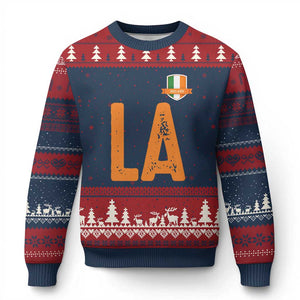 ND Ireland Matching Group Ugly Christmas Sweater Irish Pride St Patricks Day Family or Friends TS02 Navy Red Print Your Wear
