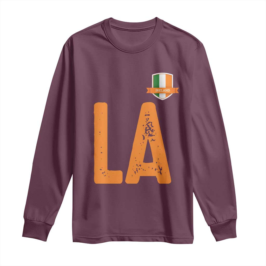 ND Ireland Matching Group Long Sleeve Shirt Irish Pride St Patricks Day Family or Friends TS02 Maroon Print Your Wear
