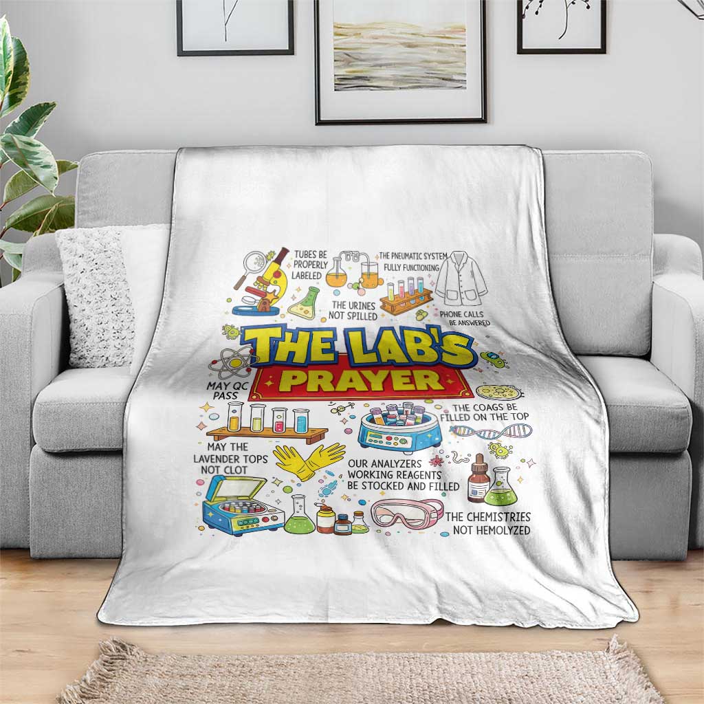 The Lab’s Prayer Funny Lab Week 2026 Throw Blanket Medical Laboratory Scientist Humor Gift for Lab Techs TS02 Print Your Wear