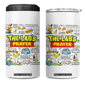 The Lab’s Prayer Funny Lab Week 2026 4 in 1 Can Cooler Tumbler Medical Laboratory Scientist Humor Gift for Lab Techs TS02 One Size: 16 oz White Print Your Wear