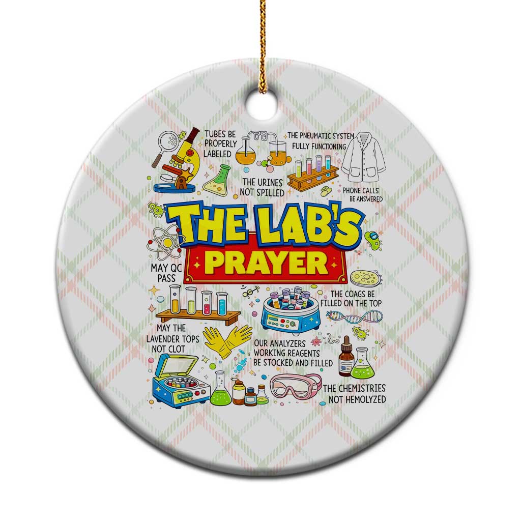 The Lab’s Prayer Funny Lab Week 2026 Ceramic Ornament Medical Laboratory Scientist Humor Gift for Lab Techs TS02 1pc Christmas Plaid Print Your Wear