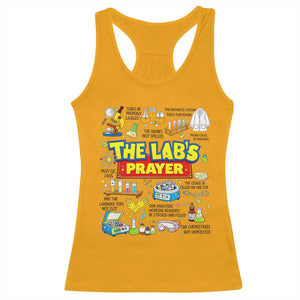 The Lab’s Prayer Funny Lab Week 2026 Racerback Tank Top Medical Laboratory Scientist Humor Gift for Lab Techs TS02 Gold Print Your Wear