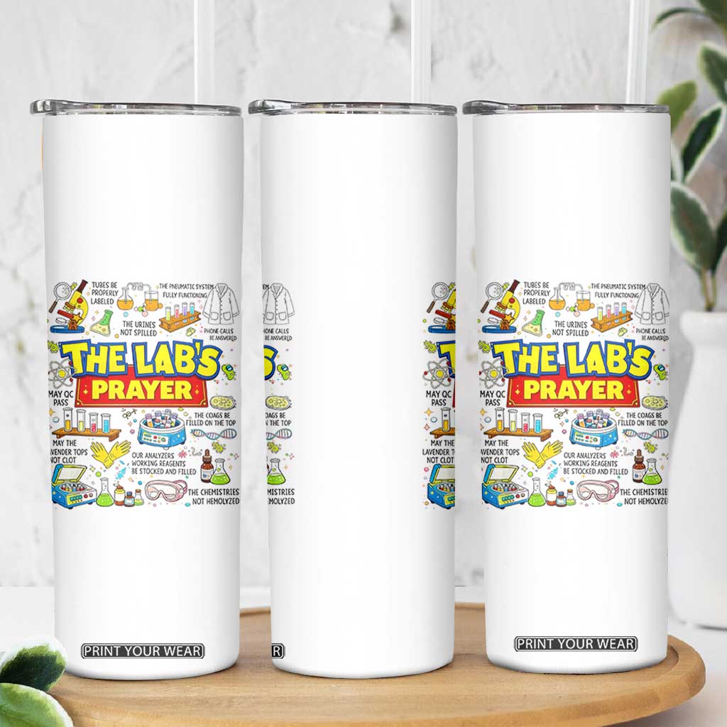 The Lab’s Prayer Funny Lab Week 2026 Skinny Tumbler Medical Laboratory Scientist Humor Gift for Lab Techs TS02 Print Your Wear