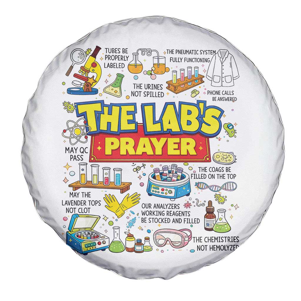 The Lab’s Prayer Funny Lab Week 2026 Spare Tire Cover Medical Laboratory Scientist Humor Gift for Lab Techs TS02 Print Your Wear