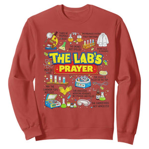 The Lab’s Prayer Funny Lab Week 2026 Sweatshirt Medical Laboratory Scientist Humor Gift for Lab Techs TS02 Red Print Your Wear