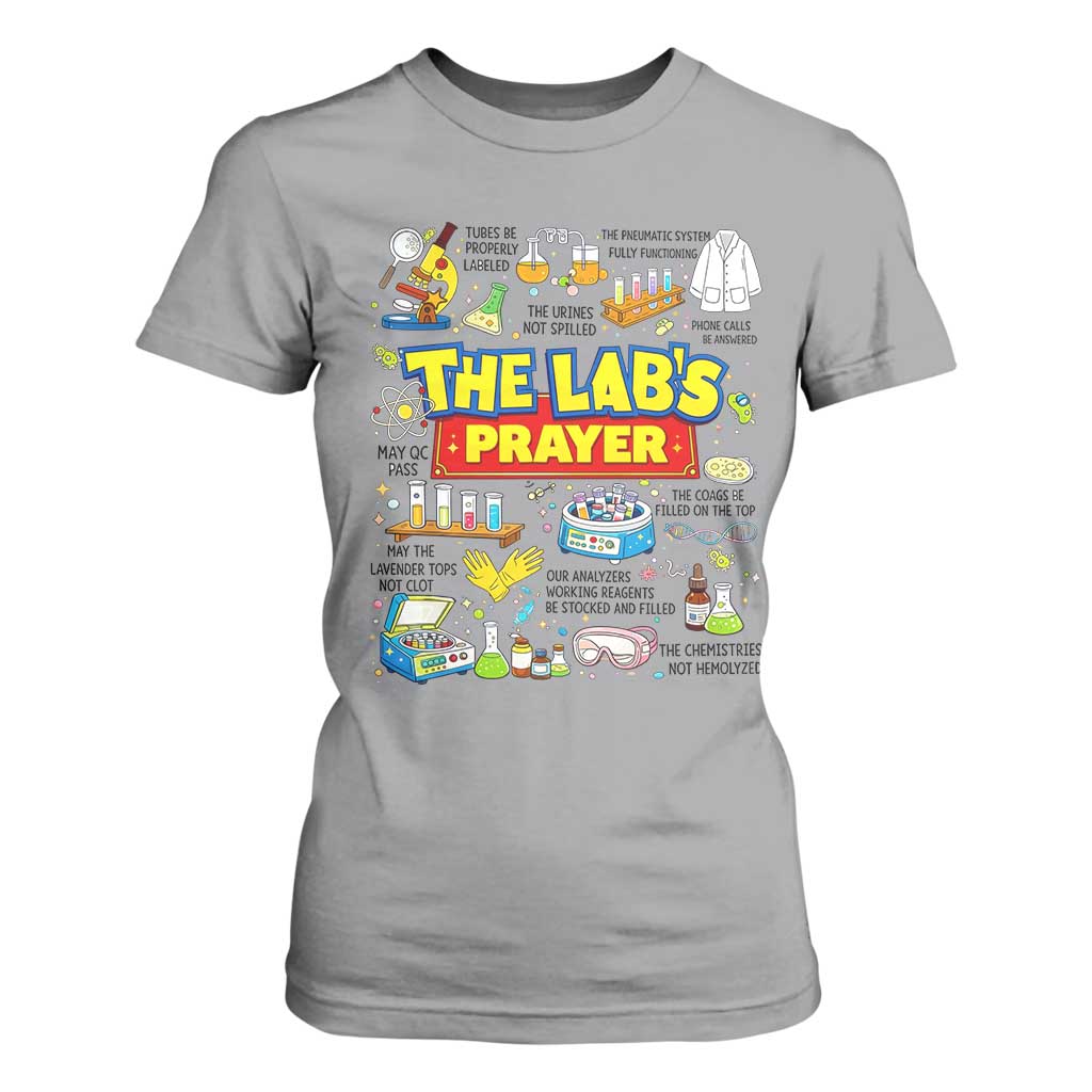 The Lab’s Prayer Funny Lab Week 2026 T Shirt For Women Medical Laboratory Scientist Humor Gift for Lab Techs TS02 Sport Gray Print Your Wear