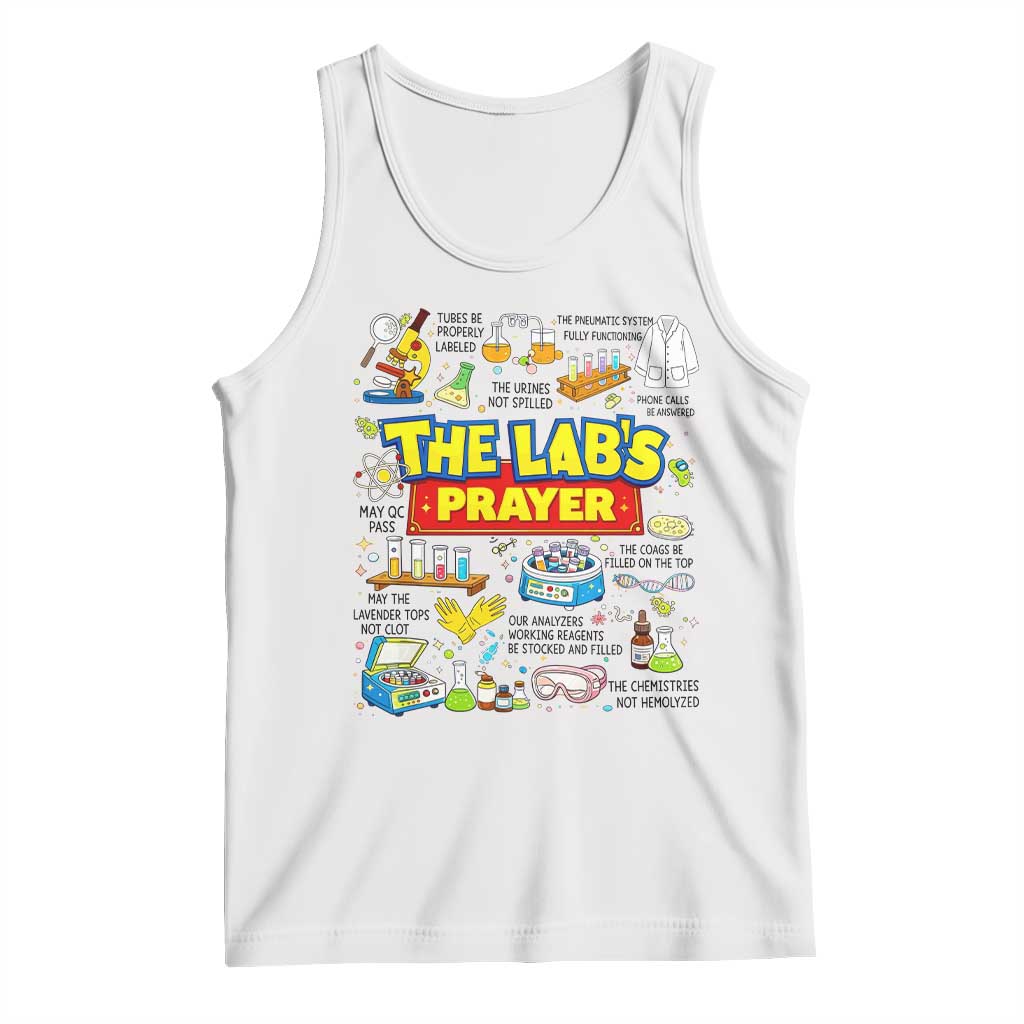 The Lab’s Prayer Funny Lab Week 2026 Tank Top Medical Laboratory Scientist Humor Gift for Lab Techs TS02 White Print Your Wear