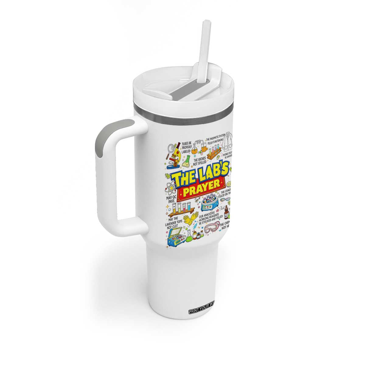 The Lab’s Prayer Funny Lab Week 2026 Tumbler With Handle Medical Laboratory Scientist Humor Gift for Lab Techs TS02 Print Your Wear