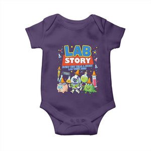 Lab Story Every Test Tells a Story Lab Week 2026 Baby Onesie Science Characters Lab Techs Medical Laboratory TS02 Purple Print Your Wear