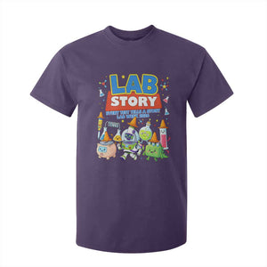 Lab Story Every Test Tells a Story Lab Week 2026 T Shirt For Kid - Science Characters Lab Techs Medical Laboratory TS02 Purple Print Your Wear