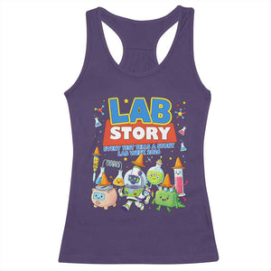 Lab Story Every Test Tells a Story Lab Week 2026 Racerback Tank Top Science Characters Lab Techs Medical Laboratory TS02 Purple Print Your Wear