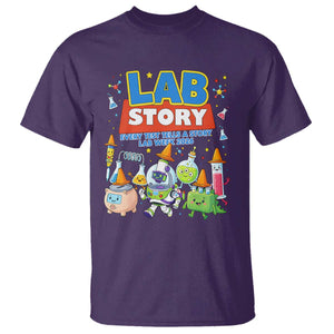 Lab Story Every Test Tells a Story Lab Week 2026 T Shirt Science Characters Lab Techs Medical Laboratory TS02 Purple Print Your Wear