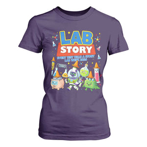 Lab Story Every Test Tells a Story Lab Week 2026 T Shirt For Women Science Characters Lab Techs Medical Laboratory TS02 Purple Print Your Wear