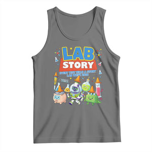 Lab Story Every Test Tells a Story Lab Week 2026 Tank Top Science Characters Lab Techs Medical Laboratory TS02 Black Heather Print Your Wear