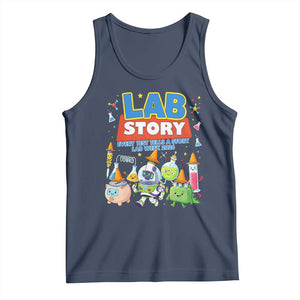 Lab Story Every Test Tells a Story Lab Week 2026 Tank Top Science Characters Lab Techs Medical Laboratory TS02 Navy Print Your Wear