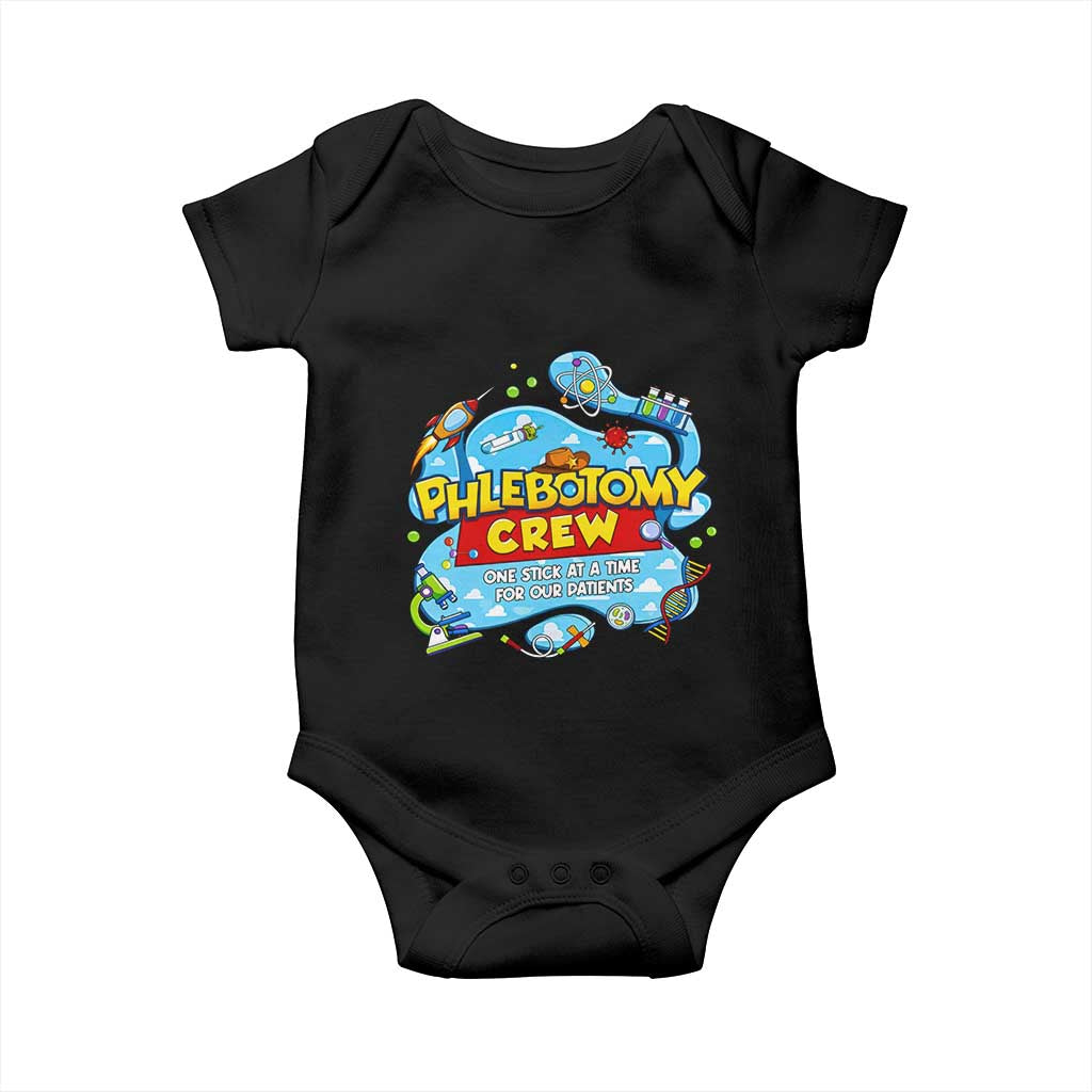 Phlebotomy Crew Lab Week 2026 Baby Onesie One Stick At A Time Funny Phlebotomist Healthcare Lab TS02 Black Print Your Wear