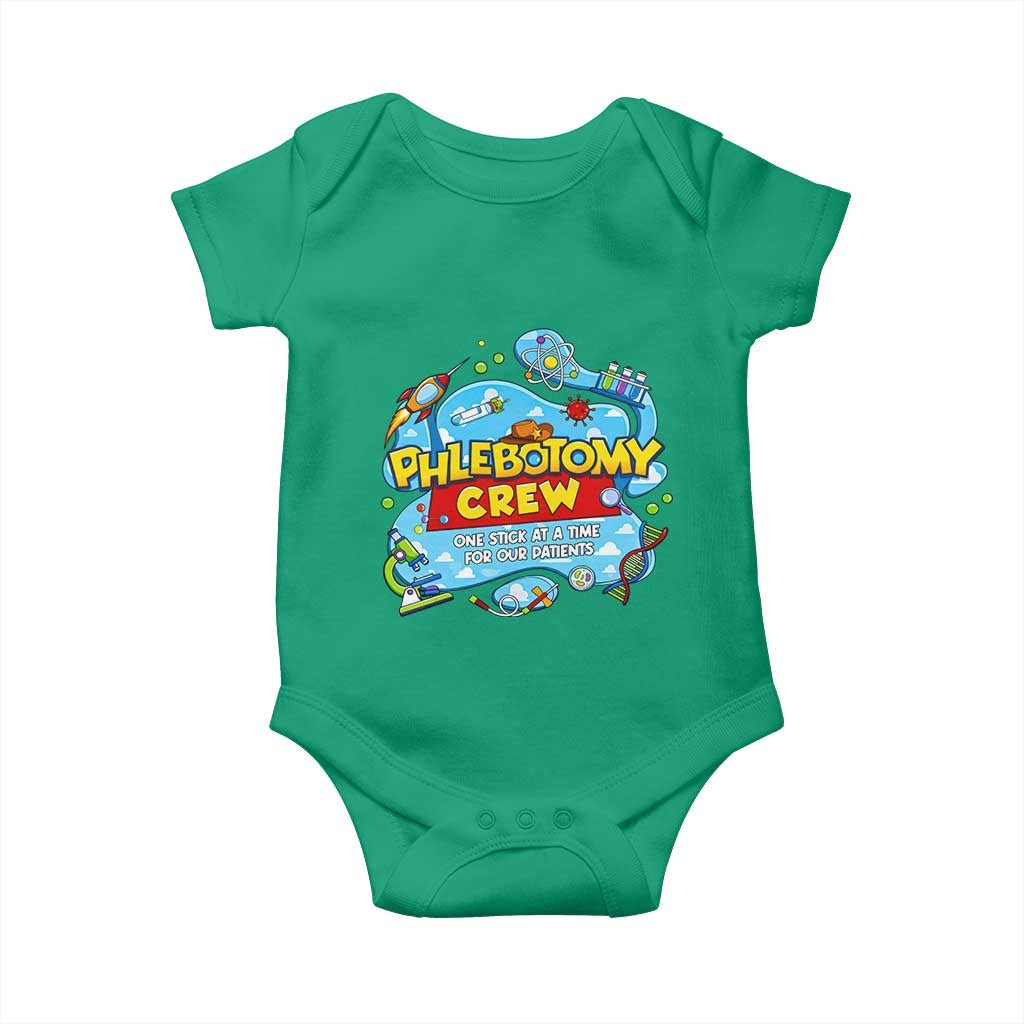 Phlebotomy Crew Lab Week 2026 Baby Onesie One Stick At A Time Funny Phlebotomist Healthcare Lab TS02 Irish Green Print Your Wear