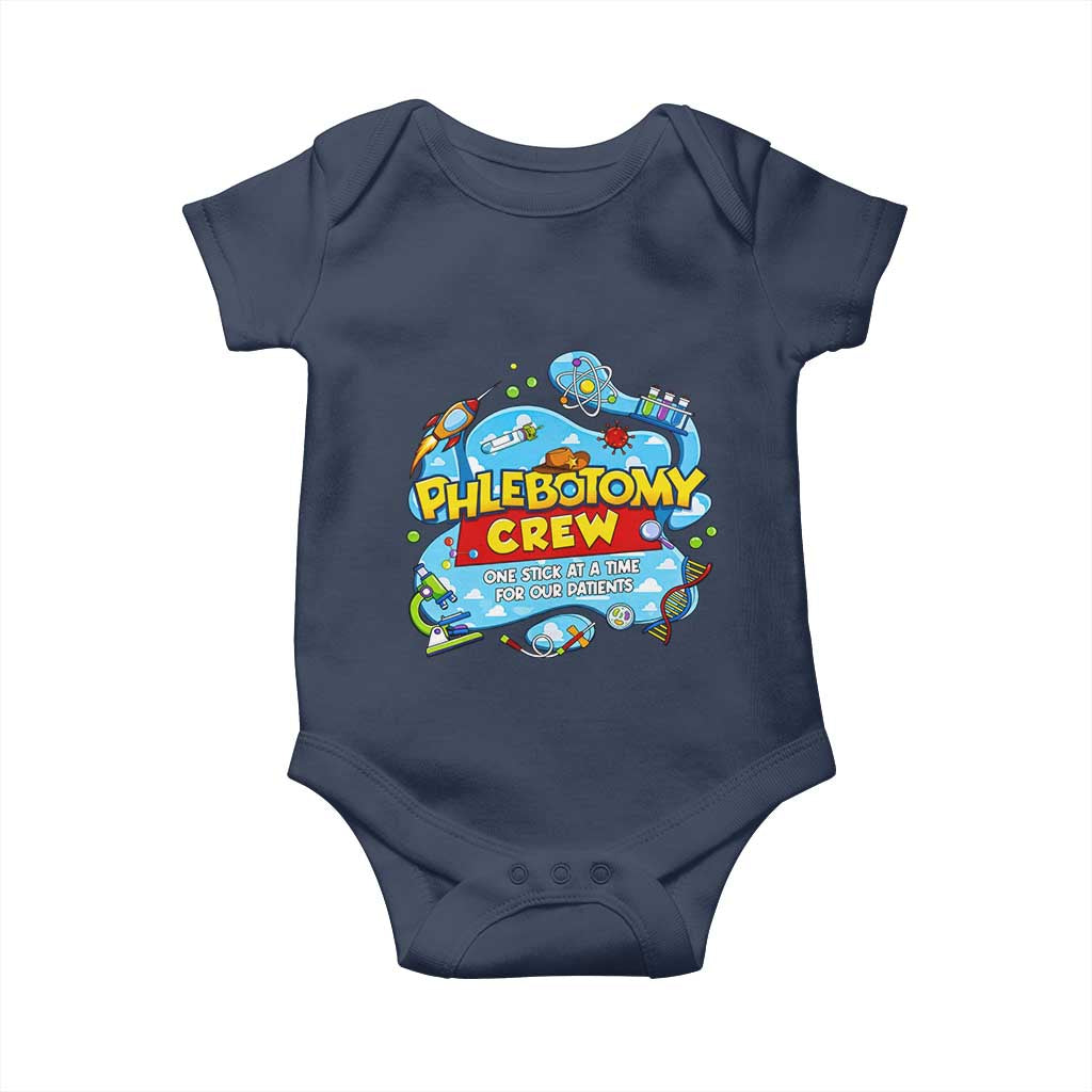 Phlebotomy Crew Lab Week 2026 Baby Onesie One Stick At A Time Funny Phlebotomist Healthcare Lab TS02 Navy Print Your Wear