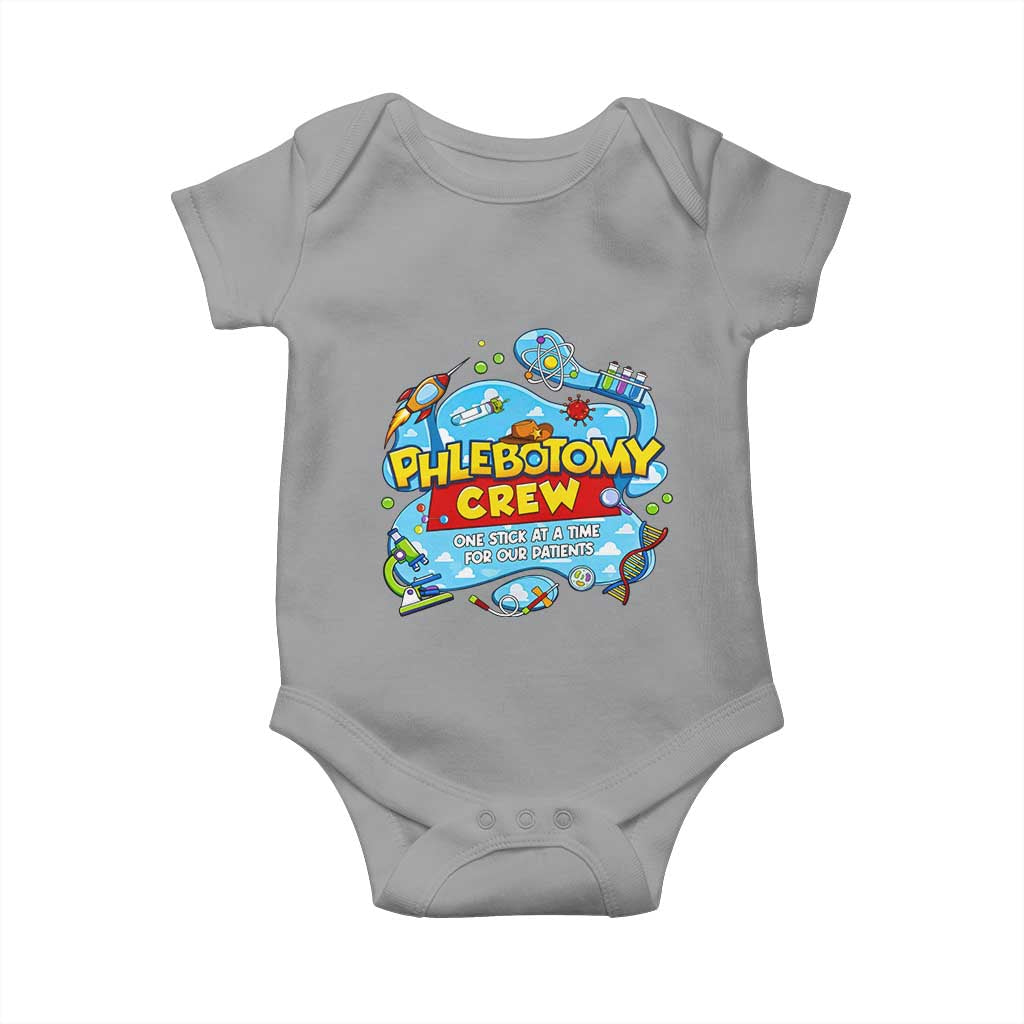 Phlebotomy Crew Lab Week 2026 Baby Onesie One Stick At A Time Funny Phlebotomist Healthcare Lab TS02 Sport Gray Print Your Wear