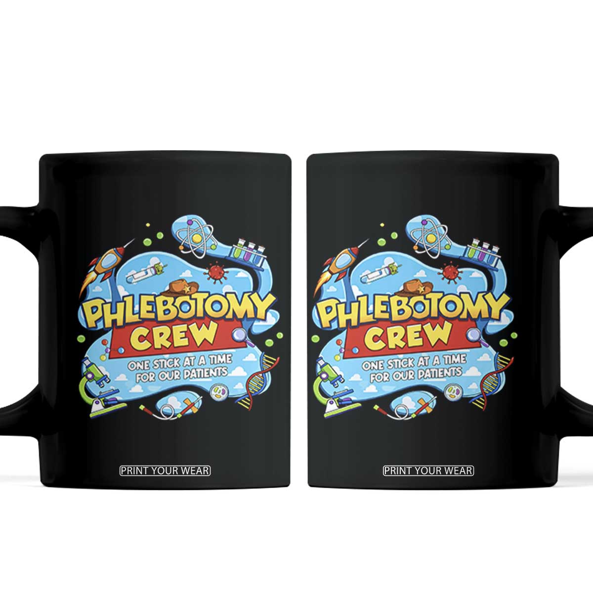 Phlebotomy Crew Lab Week 2026 Coffee Mug One Stick At A Time Funny Phlebotomist Healthcare Lab TS02 Black Print Your Wear