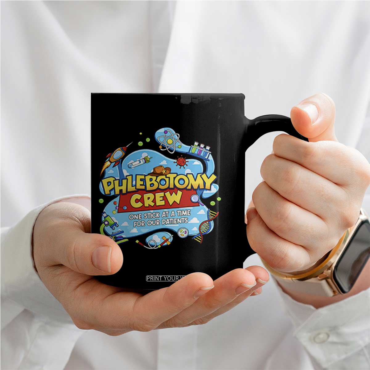 Phlebotomy Crew Lab Week 2026 Coffee Mug One Stick At A Time Funny Phlebotomist Healthcare Lab TS02 Print Your Wear