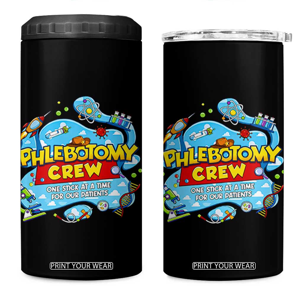 Phlebotomy Crew Lab Week 2026 4 in 1 Can Cooler Tumbler One Stick At A Time Funny Phlebotomist Healthcare Lab TS02 One Size: 16 oz Black Print Your Wear