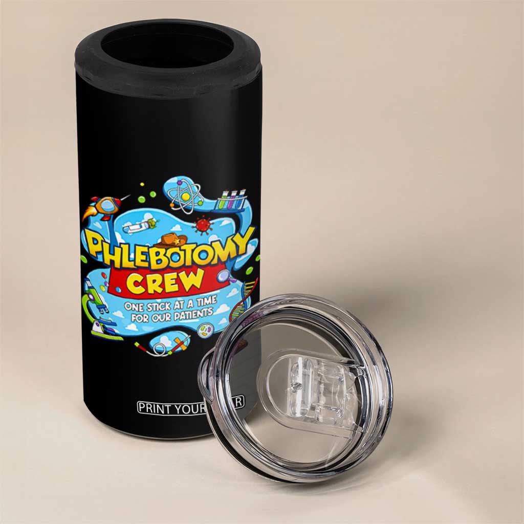 Phlebotomy Crew Lab Week 2026 4 in 1 Can Cooler Tumbler One Stick At A Time Funny Phlebotomist Healthcare Lab TS02 Print Your Wear