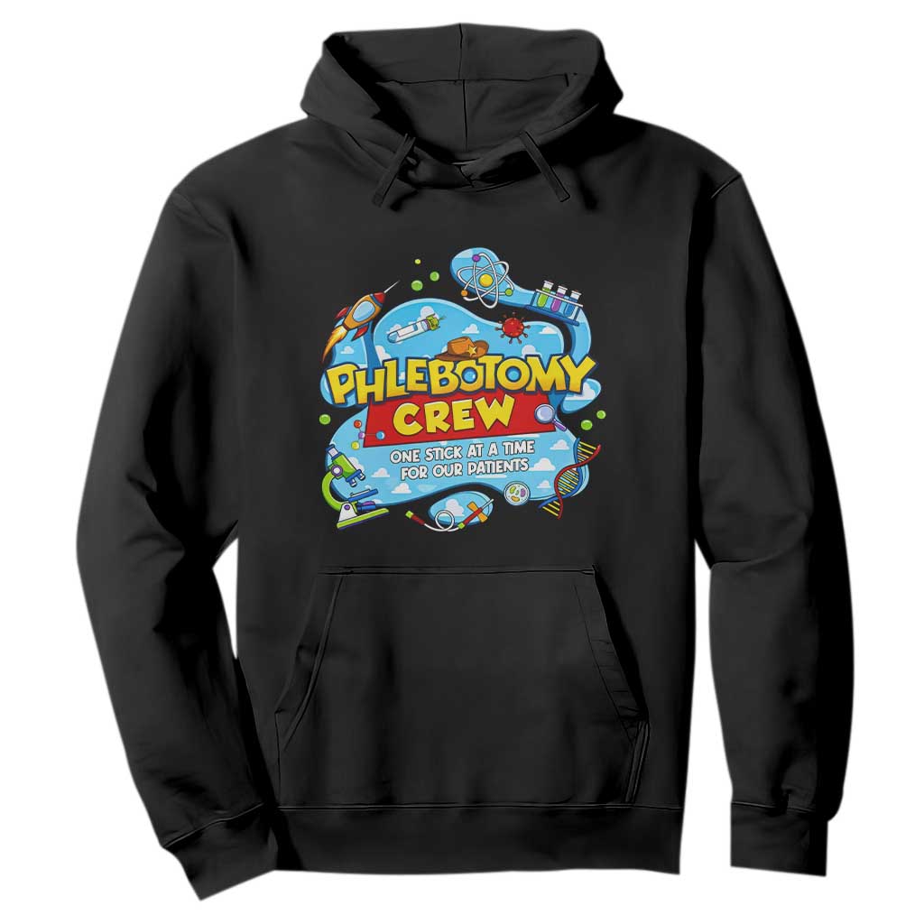 Phlebotomy Crew Lab Week 2026 Hoodie One Stick At A Time Funny Phlebotomist Healthcare Lab TS02 Black Print Your Wear