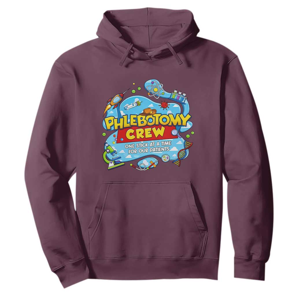 Phlebotomy Crew Lab Week 2026 Hoodie One Stick At A Time Funny Phlebotomist Healthcare Lab TS02 Maroon Print Your Wear