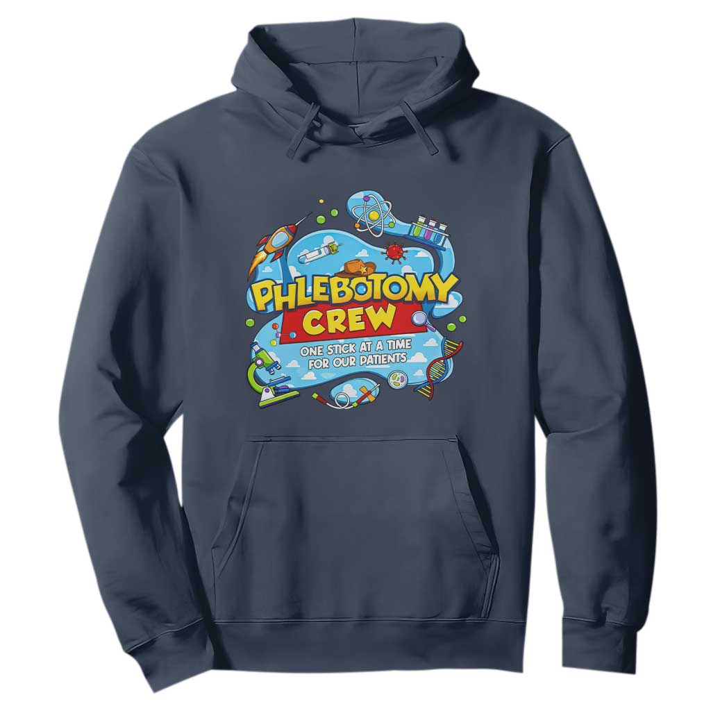 Phlebotomy Crew Lab Week 2026 Hoodie One Stick At A Time Funny Phlebotomist Healthcare Lab TS02 Navy Print Your Wear