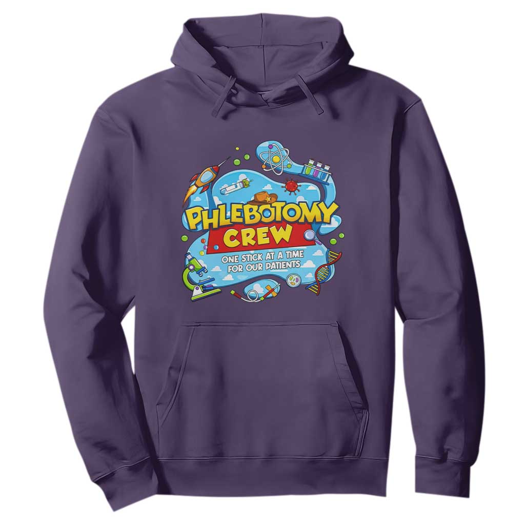 Phlebotomy Crew Lab Week 2026 Hoodie One Stick At A Time Funny Phlebotomist Healthcare Lab TS02 Purple Print Your Wear