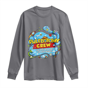 Phlebotomy Crew Lab Week 2026 Long Sleeve Shirt One Stick At A Time Funny Phlebotomist Healthcare Lab TS02 Charcoal Print Your Wear