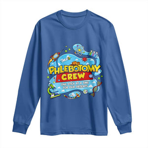 Phlebotomy Crew Lab Week 2026 Long Sleeve Shirt One Stick At A Time Funny Phlebotomist Healthcare Lab TS02 Royal Blue Print Your Wear