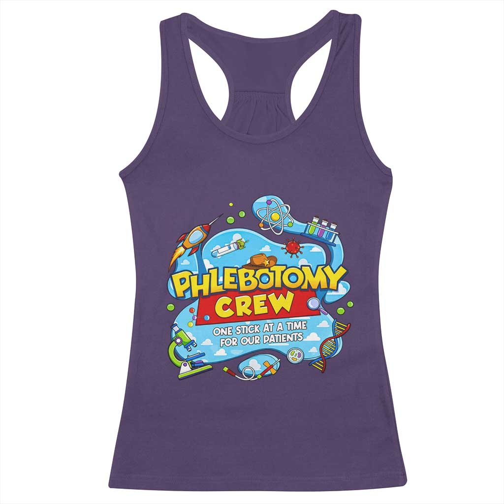 Phlebotomy Crew Lab Week 2026 Racerback Tank Top One Stick At A Time Funny Phlebotomist Healthcare Lab TS02 Purple Print Your Wear